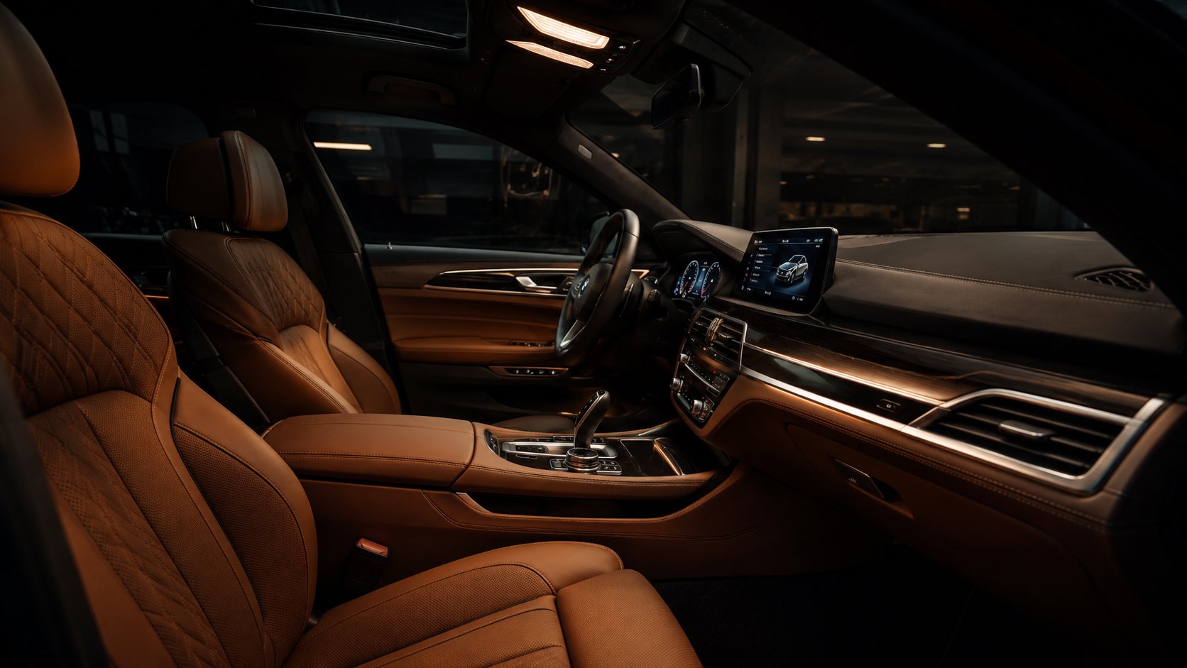 Салон BMW 7 после премиальной химчистки